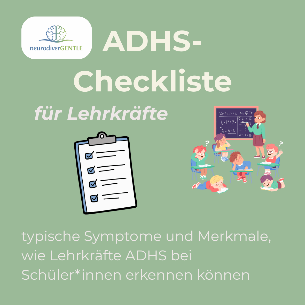 Checkliste für Lehrkräfte - ADHS im Schulalltag - NeurodiverGENTLE