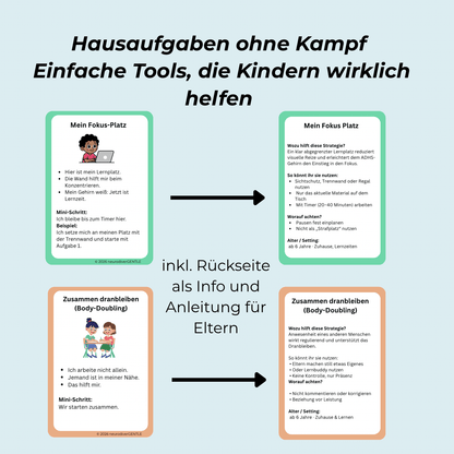 ADHS-Strategiekarten für Kinder (6-12) - Mehr Fokus, mehr Ruhe, leichter Starten - NeurodiverGENTLE