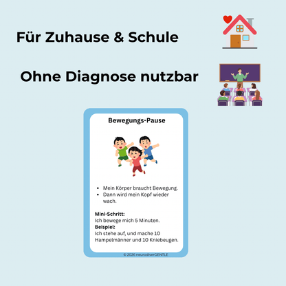 ADHS-Strategiekarten für Kinder (6-12) - Mehr Fokus, mehr Ruhe, leichter Starten - NeurodiverGENTLE